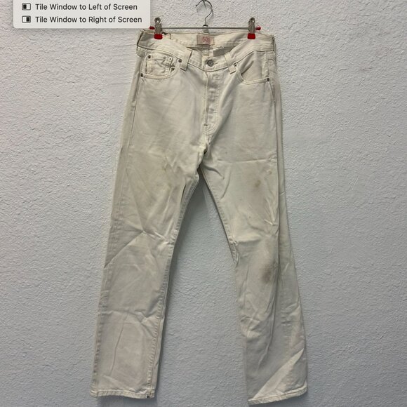 Vintage 90s Levi’s 501 Faded Off Distressed White Denim Jeans Size 30x32 - Picture 1 of 5